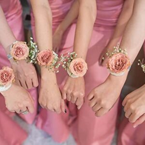 Elastic Wrist Corsage Bands, Elastic Wristlets for Wedding Prom Flowers (24 Pieces)