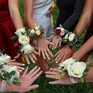 Elastic Wrist Corsage Bands, Elastic Wristlets for Wedding Prom Flowers (24 Pieces)
