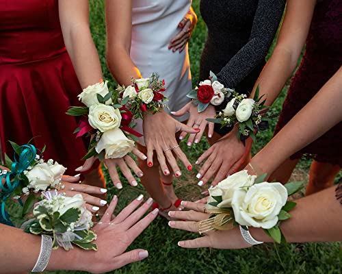 Elastic Wrist Corsage Bands, Elastic Wristlets for Wedding Prom Flowers (24 Pieces)