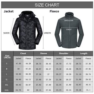 CAMEL CROWN Waterproof Ski Jacket for Men 3 in 1 Winter Jacket Windbreaker Snow Coat Parka for Hiking Snowboard