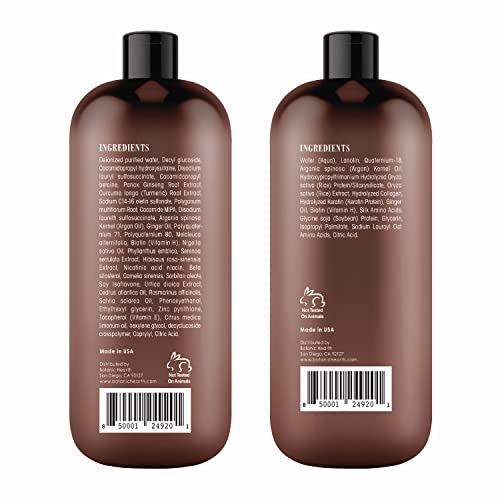 BOTANIC HEARTH Biotin Shampoo and Conditioner Set - with Ginger Oil & Keratin for Hair Loss and Thinning Hair - Fights Hair Loss, Sulfate Free, for Men and Women, (Packaging May Vary),16 fl oz each