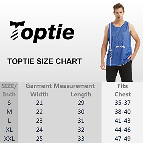 TOPTIE Custom Reversible Basketball Jersey (Double Sides Name/Number) Mesh Tank Top Scrimmage Jersey-Black/White-L