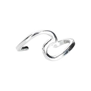 pura vida silver wave ear cuff earrings - .925 sterling silver - 1 pair