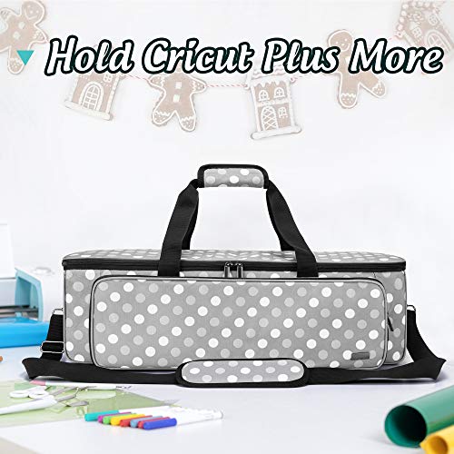 LUXJA Carrying Bag Compatible with Cricut Die-Cutting Machine and Supplies, Tote Bag Compatible with Cricut Explore Air (Air2) and Maker (Bag Only, Patent Design), Gray Dots