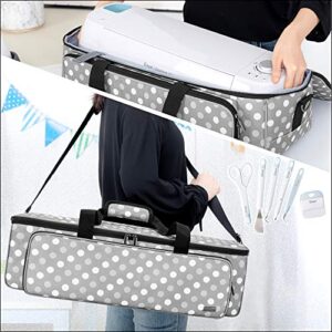 LUXJA Carrying Bag Compatible with Cricut Die-Cutting Machine and Supplies, Tote Bag Compatible with Cricut Explore Air (Air2) and Maker (Bag Only, Patent Design), Gray Dots
