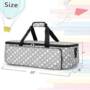 LUXJA Carrying Bag Compatible with Cricut Die-Cutting Machine and Supplies, Tote Bag Compatible with Cricut Explore Air (Air2) and Maker (Bag Only, Patent Design), Gray Dots