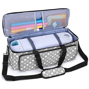 LUXJA Carrying Bag Compatible with Cricut Die-Cutting Machine and Supplies, Tote Bag Compatible with Cricut Explore Air (Air2) and Maker (Bag Only, Patent Design), Gray Dots