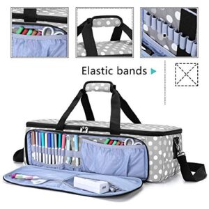 LUXJA Carrying Bag Compatible with Cricut Die-Cutting Machine and Supplies, Tote Bag Compatible with Cricut Explore Air (Air2) and Maker (Bag Only, Patent Design), Gray Dots