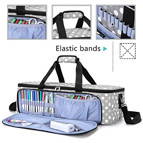 LUXJA Carrying Bag Compatible with Cricut Die-Cutting Machine and Supplies, Tote Bag Compatible with Cricut Explore Air (Air2) and Maker (Bag Only, Patent Design), Gray Dots