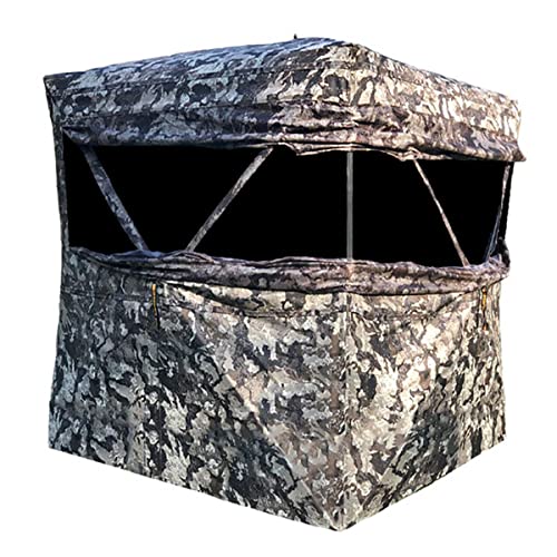 Muddy Outdoors Infinity Camo Shadow Mesh Windows Black Backed Water Resistant Heavy-Duty 600 Denier Fabric Ground Blind, 2-Person