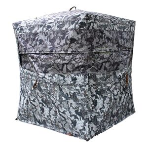 Muddy Outdoors Infinity Camo Shadow Mesh Windows Black Backed Water Resistant Heavy-Duty 600 Denier Fabric Ground Blind, 2-Person