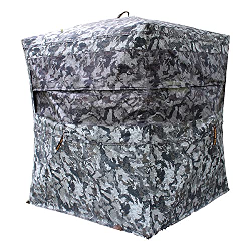 Muddy Outdoors Infinity Camo Shadow Mesh Windows Black Backed Water Resistant Heavy-Duty 600 Denier Fabric Ground Blind, 2-Person