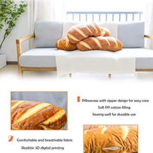 Wepop 40 in 3D Simulation Bread Shape Pillow Soft Lumbar Baguette Back Cushion Funny Food Plush Stuffed Toy