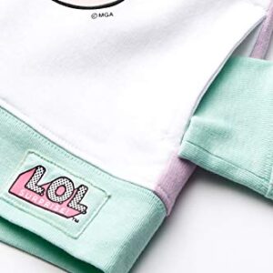 L.O.L. Surprise! girls The Theater Club Unicorn Big Face Zip-up Hoodie Hooded Sweatshirt, Lilac/Mint, 8 10 US