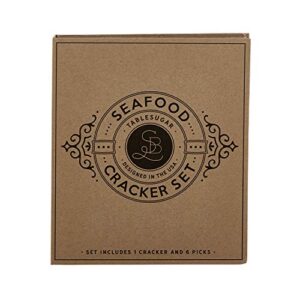 santa barbara design studio gift set kitchen essentials tablesugar kraft cardboard book gift box, 7-pieces, seafood cracker set