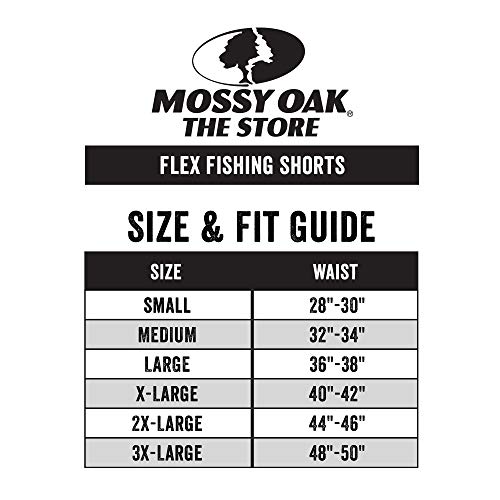 Mossy Oak Men's Standard Fishing Shorts Quick Dry Flex, Charcoal, Large