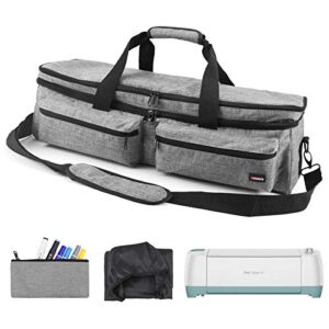 suteck double-layer carrying bag for cricut explore air (air2), tote bag compatible with cricut maker, silhouette cameo 3, gray