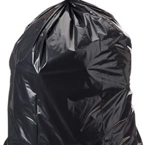 AmazonCommercial 23 Gallon Trash Bags, Garbage Bags, 1.1 MIL, Unscented, Black, 150 Count