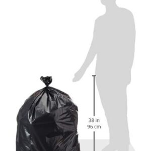 AmazonCommercial 23 Gallon Trash Bags, Garbage Bags, 1.1 MIL, Unscented, Black, 150 Count