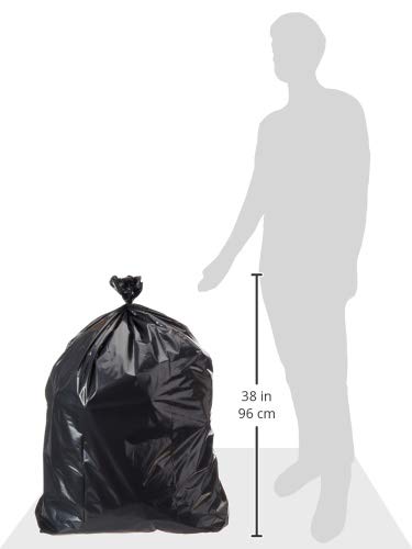 AmazonCommercial 23 Gallon Trash Bags, Garbage Bags, 1.1 MIL, Unscented, Black, 150 Count