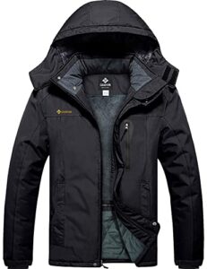 gemyse men's mountain waterproof ski snow jacket winter windproof rain jacket (black,small)