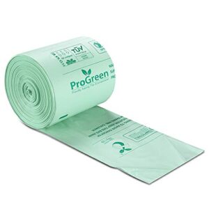 ProGreen 100% Compostable Bags 8 Gallon (30L), Extra Thick 0.85 Mil, 30 Count, Small Kitchen Trash Bags, Food Scraps Yard Waste Bags, ASTM D6400 BPI and TUV Austria Certified.