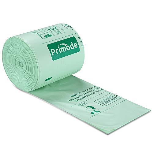 Primode 100% Compostable Bags, 8 Gallon (30L) Food Scraps Yard Waste Bags, 100 Count, Extra Thick 0.85 Mil. ASTM D6400 Compost Bags Small Kitchen Trash Bags, Certified by BPI & TUV