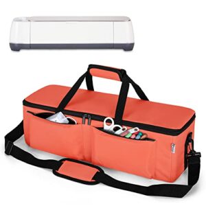 yarwo carrying bag compatible for cricut explore air (air 2), maker, tote bag travel bag for die cutting accessories and supplies,orange