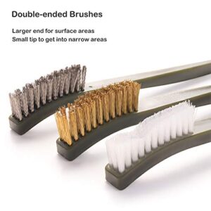 EAmber Gun Cleaning Brushes Picks Kit Set Brass Copper Steel Nylon Stainless Steel Ploymer Pick Set Bristle Brushes (Red)