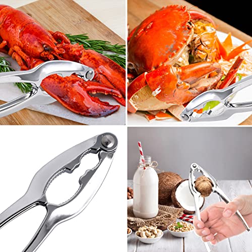 13 Pcs Seafood Crab Crackers and Tools, Nut Lobster Crackers and Picks Set Including 4 Lobster Crab Crackers 2 Lobster Shellers 4 Forks 2 Seafood Scissors and 1 Gift Box