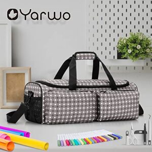 YARWO Craft Tote Bag Compatible for Cricut Die-cut Machine and Cutting Mat(12 x 12), Travel Carrying Case Compatible with Cricut Explore Air (Air 2), Cricut Maker and Accessories, Dots