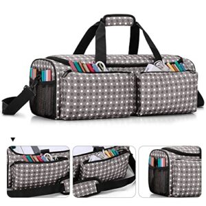 YARWO Craft Tote Bag Compatible for Cricut Die-cut Machine and Cutting Mat(12 x 12), Travel Carrying Case Compatible with Cricut Explore Air (Air 2), Cricut Maker and Accessories, Dots