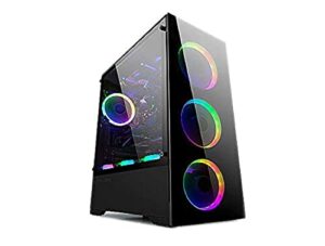 bgears b-voguish gaming pc with tempered glass mid tower, usb3.0, support e-atx, atx, matx, itx. (note: fan not included in this model. only b-voguish-rgb (asin# b08w2mxbqj) come with argb fans)