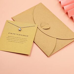 Hundred River Friendship Necklace Star Pendant Chain Necklace with Message Card Gift Card (Star 2s)