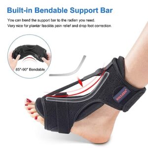 Plantar Fasciitis Night Splint Drop Foot Orthotic Brace,Improved Dorsal Night Splint for Effective Relief from Plantar Fasciitis, Achilles Tendonitis, Heel and Ankle Pain with Hard Spiky Massage Ball