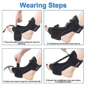 Plantar Fasciitis Night Splint Drop Foot Orthotic Brace,Improved Dorsal Night Splint for Effective Relief from Plantar Fasciitis, Achilles Tendonitis, Heel and Ankle Pain with Hard Spiky Massage Ball