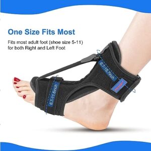 Plantar Fasciitis Night Splint Drop Foot Orthotic Brace,Improved Dorsal Night Splint for Effective Relief from Plantar Fasciitis, Achilles Tendonitis, Heel and Ankle Pain with Hard Spiky Massage Ball