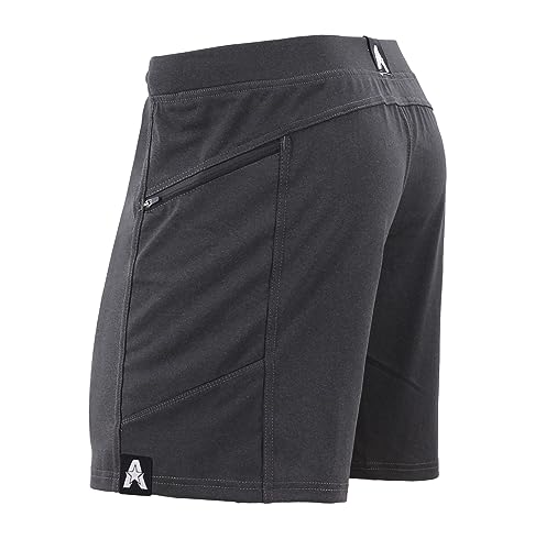 Anthem Athletics Hyperflex Gym Shorts For Men Zippered Pocket 7 Inch Inseam – Workout Shorts, Running Shorts, Athletic Shorts Cross Training Shorts Yoga Shorts - Volcanic Black G2 - Large