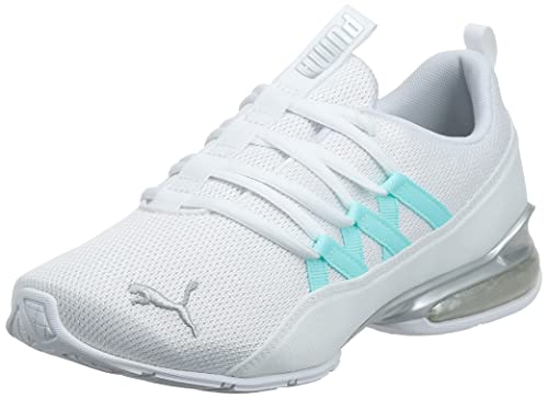 PUMA Women's Riaze Prowl, Puma White-Gulf Stream, 9