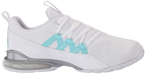 PUMA Women's Riaze Prowl, Puma White-Gulf Stream, 9