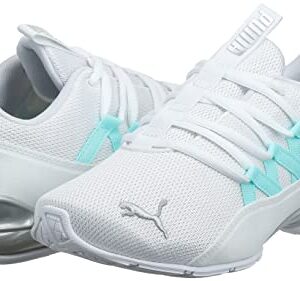 PUMA Women's Riaze Prowl, Puma White-Gulf Stream, 9