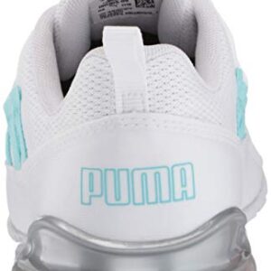 PUMA Women's Riaze Prowl, Puma White-Gulf Stream, 9