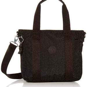 Kipling Women's Asseni Mini Tote, Compact Lightweight Everyday Purse, Nylon Shoulder Bag, Black Noir