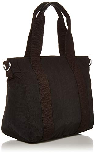 Kipling Women's Asseni Mini Tote, Compact Lightweight Everyday Purse, Nylon Shoulder Bag, Black Noir