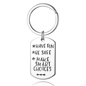 Graduation Gifts Teenage Driver Keychain Personalized Sweet 16 Birthday Drive Safe Have Fun Teen Gift