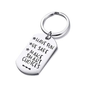 Graduation Gifts Teenage Driver Keychain Personalized Sweet 16 Birthday Drive Safe Have Fun Teen Gift