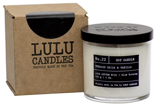 Lulu Candles | Jasmine & Lily | Luxury Scented Soy Jar Candle | Hand Poured in The USA | Highly Scented & Long Lasting- 6 Oz.