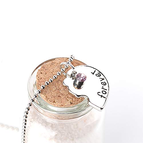 oAtm0eBcl 3Pcs/Set Friendship Necklace, Fashion Women Best Friends Rhinestone Heart Matching Pendant Necklace, Girls Jewelry Gift Silver