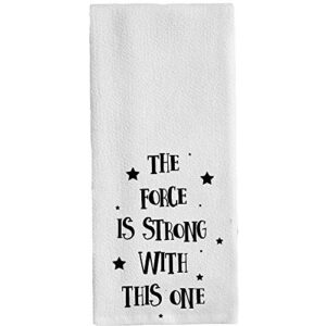 funny baby nursery hand bathroom towels flour sack dish towel the force is strong with this one washcloths 14x 30 inch(35x75cm) color: the force is strong with this one