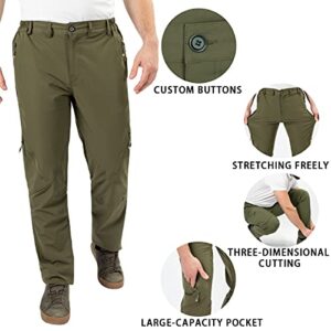 Postropaky Mens Hiking Quick Dry Lightweight Waterproof Fishing Pants Outdoor Travel Climbing Stretch Pants(Green32x32)